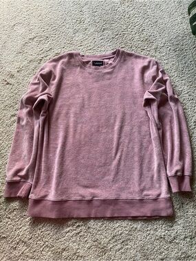Barney Cools pink cotton terrycloth crewneck, large